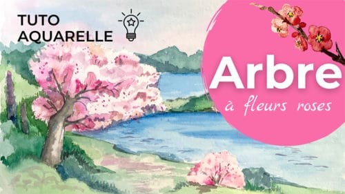tuto aquarelle peindre un arbre rose by creativ-ariane